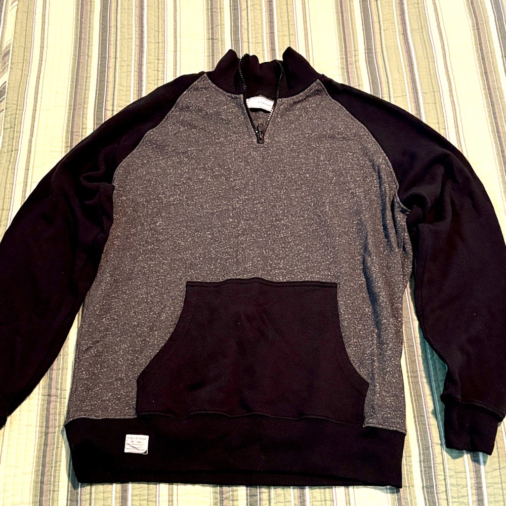 Five Four Black and Gray Zip-Up Sweater